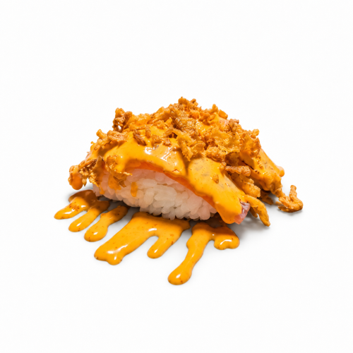 Nigiri de atún flameado picante